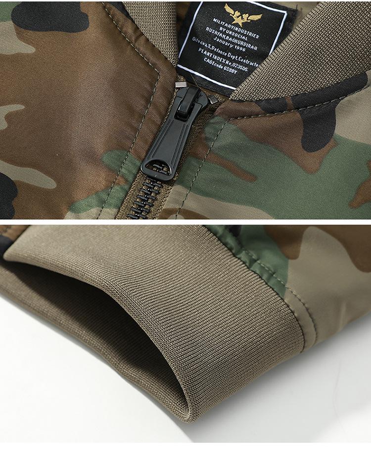 Męska kurtka bomberka casual w kamuflaż - Wygodna i wszechstronna moda wiosenno-jesienna