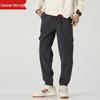 Men's Fashionable Multi-Pocket Cargo Pants: Autumn/Winter Thick Joggers with Loose Fit and Tapered Legs