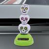 Solar Toys For Window Swinging 3 Skull Head Cute Figure Weather-resistant Car Interior Accessories Table Ornament For Indoor