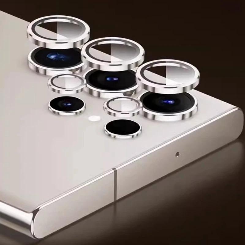 Metal Lens Ring Glass For Samsung Galaxy S24 Ultra S24 Plus Full Cover Camera Lens Protector Glass S23Ultra S23FE Protective Cap
