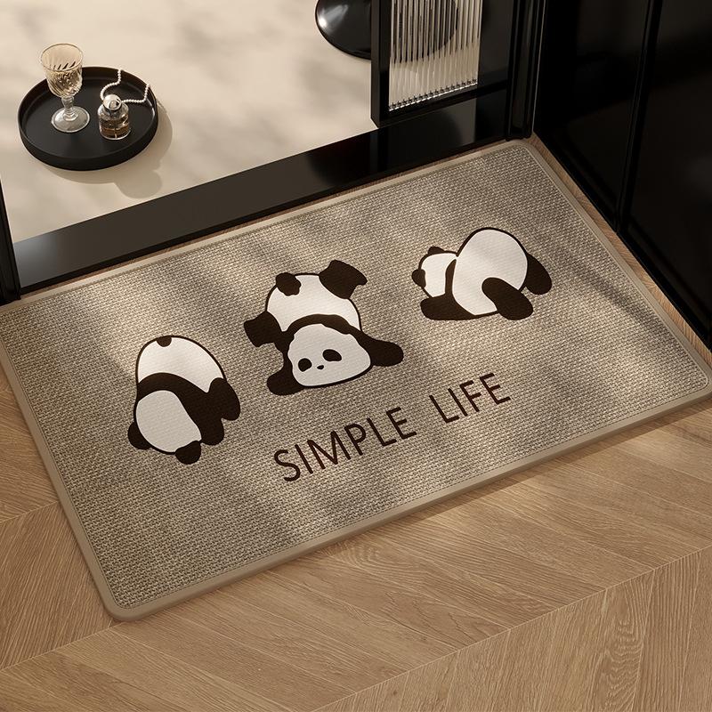 

Bath Mat Cute Panda Printed Bath Mat Anti Slip Water Absorbing Quick Drying Carpet Bathroom Home Decoration 40x60cm 16x24inch