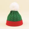 Christmas children's knitted hats winter outdoor contrasting color warm wool hats men and women baby Christmas gifts