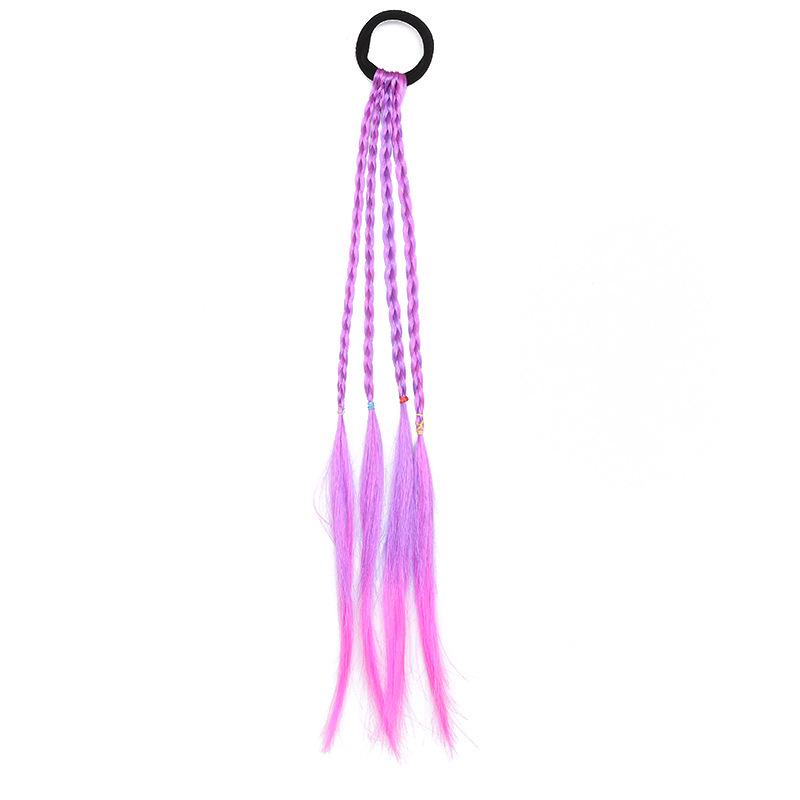 Adorable Princess Twisted Braid Wig Hair Tie - Elastic Ponytail & Fashionable Hair Accessory for Girls