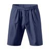 Men Summer Beach Shorts with Pockets Drawstring Elastic Waist Solid Color Versatile Casual Shorts for Daily Wear
