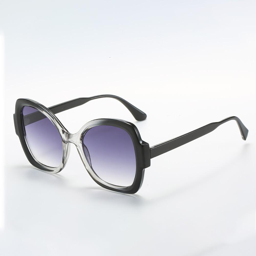 Vintage New In Fashionable Retro Brown Sunglasses With Geometric Edge Gradient Brown Lenses Sunglasses For Women