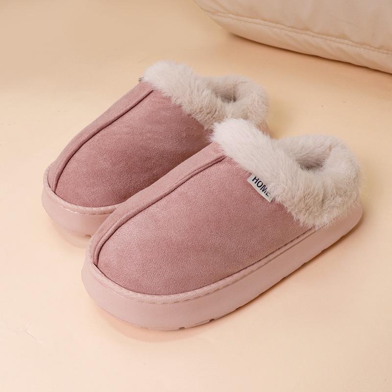 2025 new home thermal cotton slippers autumn and winter plush indoor winter thick-bottomed home slippers