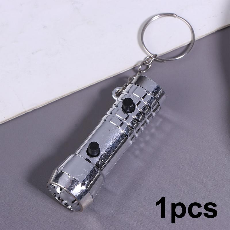 1/5/10Pcs 2 In 1 Mini Led Keychain Led Torch Light And Uv Purple Flashlight Keyring For Money Detector Mini Pocket Torches