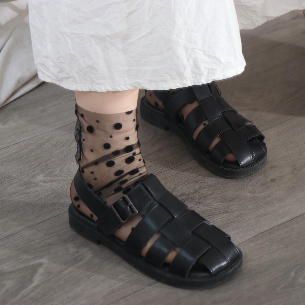 Sweet Thin Mesh Female Chiffon Nylon Dot Socks Dress Hosiery Tulle Socks