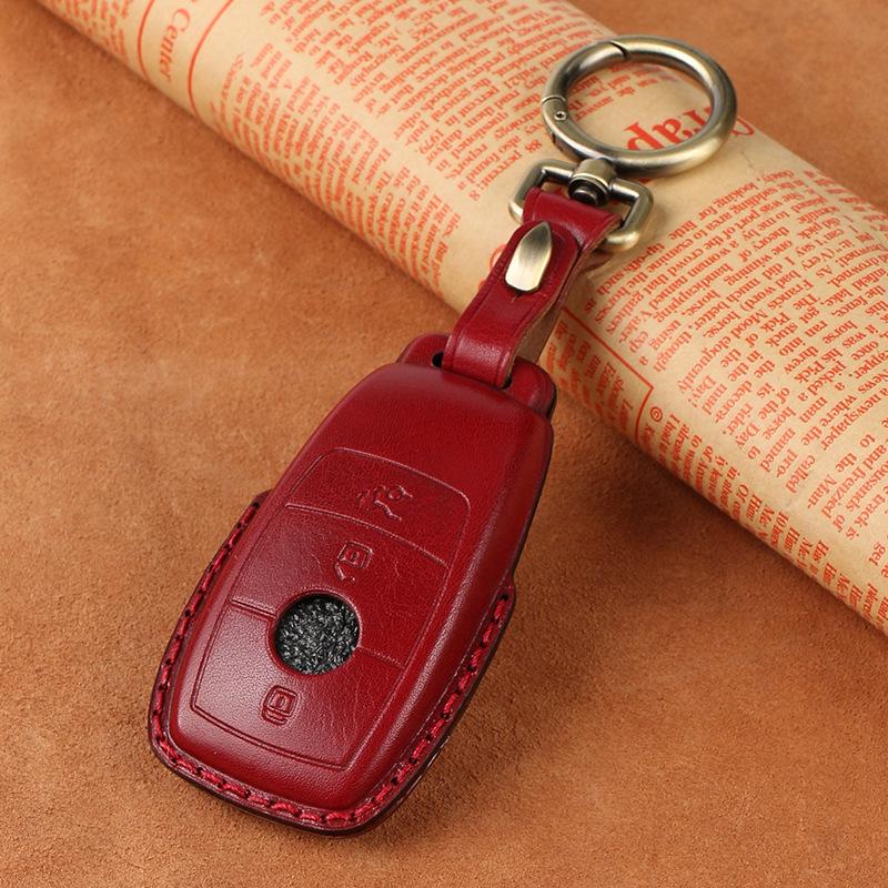 Genuine Leather Handmade Smart Car Key Case for Mercedes - Full Cover
