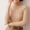 Women's High Neck Cashmere Sweater: Slim Fit Long Sleeve, Stacked Collar Knit for Autumn/Winter