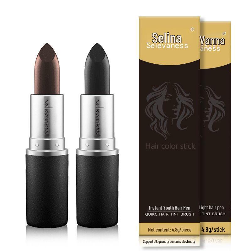 Serinfanner Temporärer Haarfärbestift - Braun/Schwarz, sofortige Abdeckung für graue Haarwurzeln