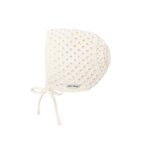 

Happy Prince Fleur Floral Knit Baby Bonnet 3-12m , 6-24m кремовый