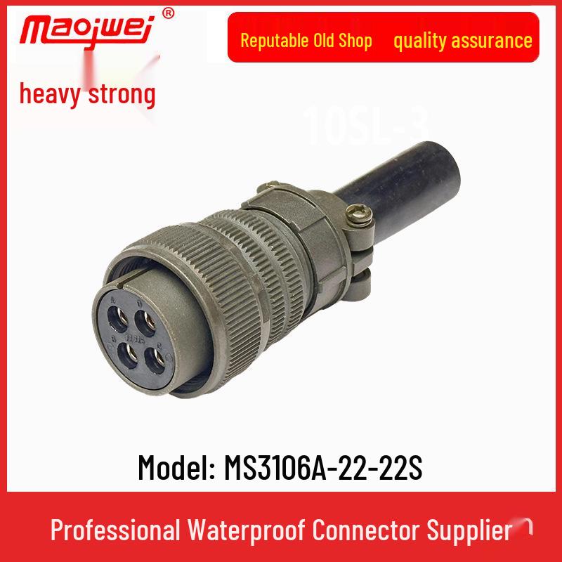 Heavy Duty 4-Pin US Standard Male/Female Connector Plug and Socket (MS3106A22-22S/MS3102A22-22P)