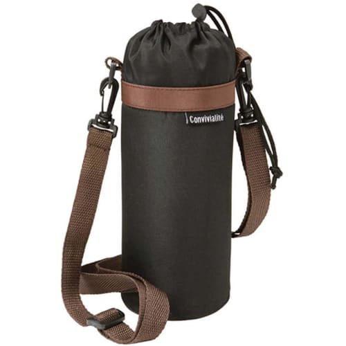 Torne Neo Urethane PET Bottle Holder, Black, Insulates 900ml-1L Bottles, Aluminum Interior, Condensation Resistant, Shoulder Strap Included, P-3575