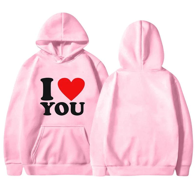 

Мультфильм Аниме Пара свитер с капюшоном Европейский размер принтованный свитер с надписью «Я люблю тебя» L