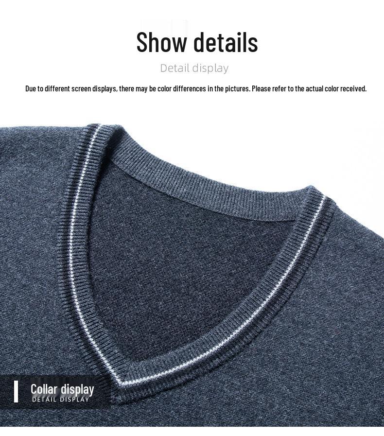 100% Wool V-Neck Knit Sweater Vest - Autumn 2025 Business Casual for Middle-aged Men