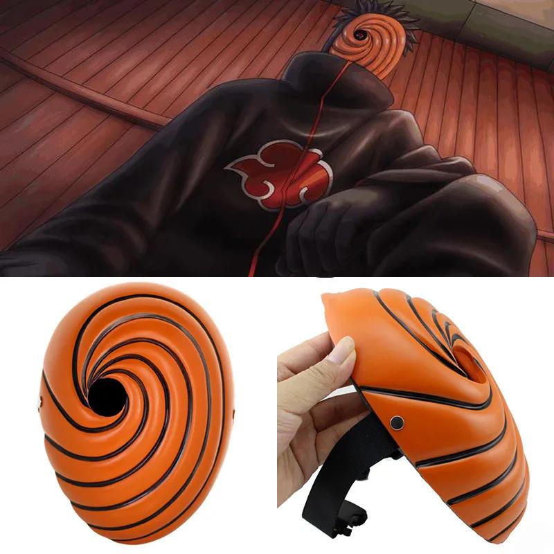 Japan Anime Cartoons Unisex Tobi Obito Akatsuki Ninja Madara Maskerade Cosplay Vollgesichts-Harz Partymaske Maske