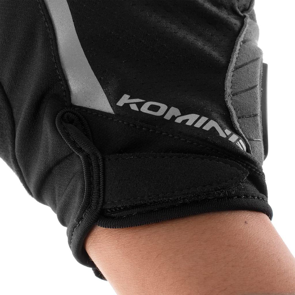 Komine GK-2593 Protective Fingerless Mesh Gloves for Motorcycles Black Red M
