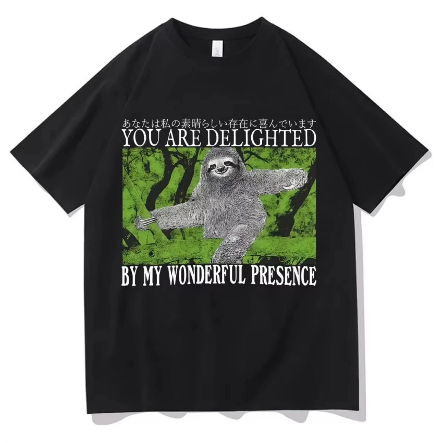 

Harajuku Sloth Meme T-shirts Mens Women Aesthetic Loose Short Sleeve T-shirt Teenagers Oversized Summer High Quality Tee Shirts S разноцветный