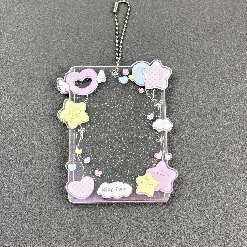 

Korean-Style Acrylic Glitter Card Holder for Displaying Photo Cards and Three-Inch Polaroids фіолетовий