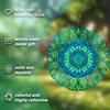 10 Inch Blue Green Metal Wind Spinner 360 Degree Rotating Outdoor Garden Decor Hanging Ornament for Yard Patio Balcony All Season