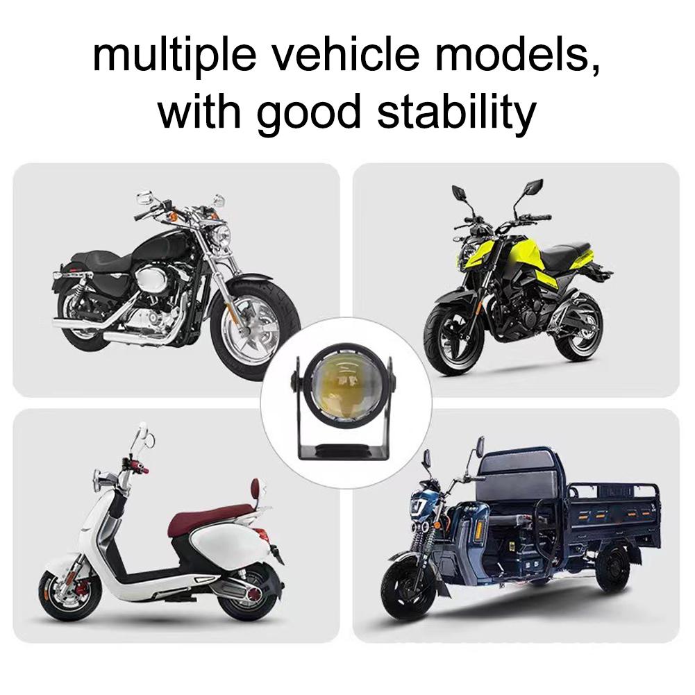 2PCS Motorcycle LED Spotlight with Switch Super Bright Headlight Projector Fisheye Lens Fog Light Easy Control Enhanced