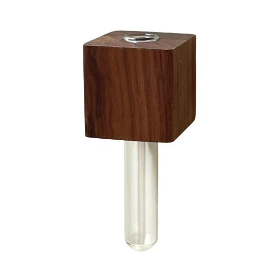 Wooden Refrigerator Magnet with Test Tube Mini Vase Flowers Plants Holder Fridge Magnet Home Office Kitchen Locker