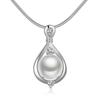 Elegant smycke imitation pärla droppformad hänge ormkedja damhalsband