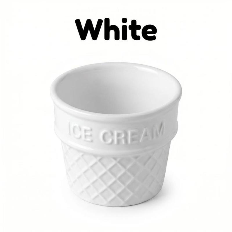 Waffel-Stil Snackbecher Dessertbehälter Miniatur-Eistüte Keramikschale für Süßigkeiten und Gewürze