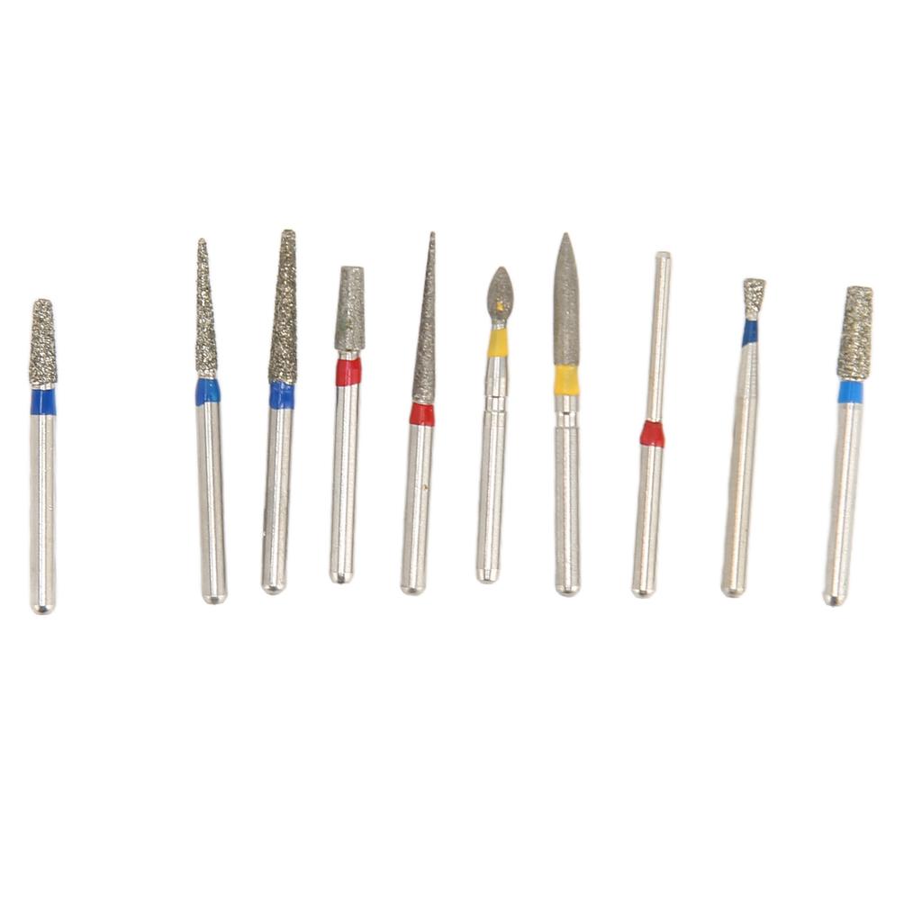10 Stück Dentalbohrer-Set für Krankenhauskliniken, Edelstahl-Polierbohrer für Hochgeschwindigkeits-Handstück