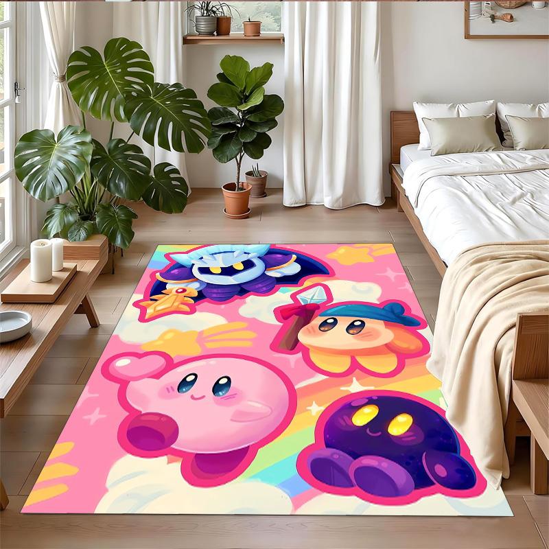 Kirby Druck Kristall Samt Plüsch Teppich Anti?Slip-Verschleiß?Robuster Bodenbelag Teppich für Innenbereich Haushalt Heimdekoration