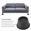 6Pcs Furniture Risers Round Plastic Furniture Lift Riser for Bed Table Couch Black 2.8in
