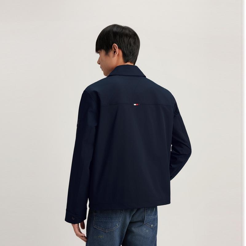 Tommy Hilfiger Ivy League Packable Windproof Waterproof Outdoor Baseball Collar Jacket Men jackets Navy-Blue MW0MW33756