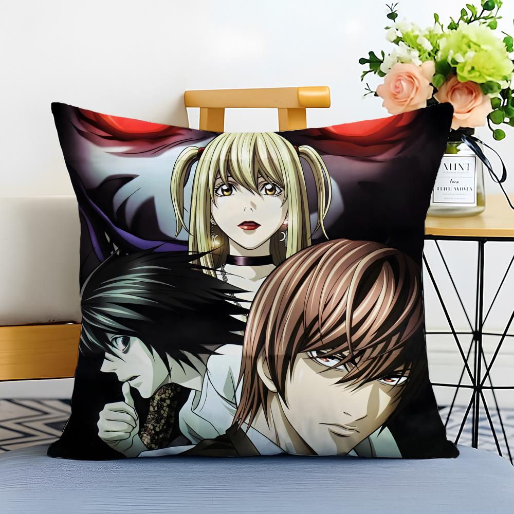 DDeath Note Cushion Cover Washable Linen Pillowcase Soft for Sofa Bed Cozy Home Room Decor