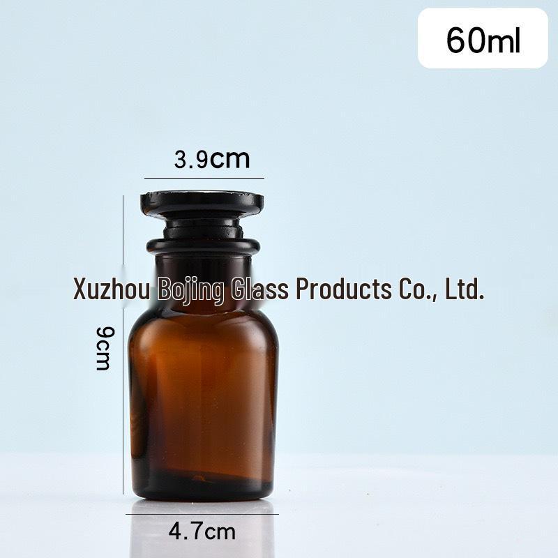 Brown Wide-Mouth 500ml Reagent Bottle with Ground-Glass Stopper