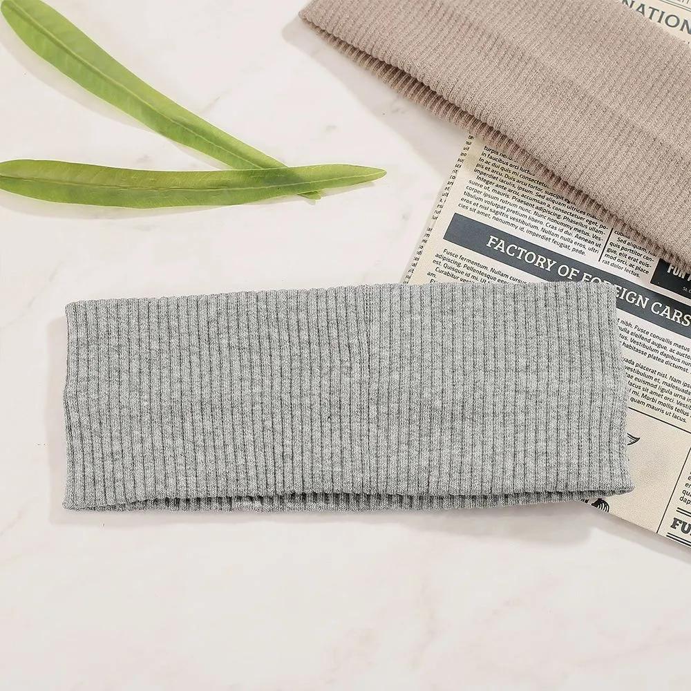 Daily Headband Designer Headband Angel Shushu Simple Ribbed Turban Gray