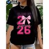 Women'S 2026 Class of Graduation T-Shirt - with Pink & Print Short Sleeve Round Neck Casual Top, Machine Washable Graduation Party