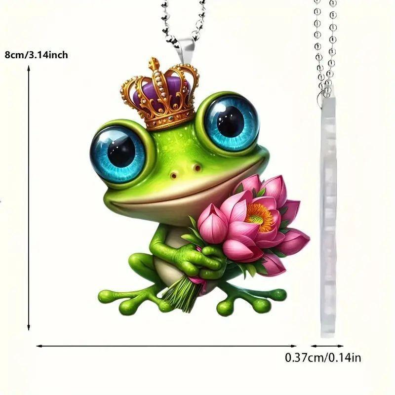 

И Веселый Красочный Акриловый Лотос Лягушка Украшение для Машины Причудливый Подвесной Декор для Интерьера Автомобилей