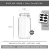 Airtight Glass Jars with Lids Set of 3. 78oz Glass Jar with Lid and 6 Silicone Seals! Large Glass Food Storage Containers. Square Mason Jar