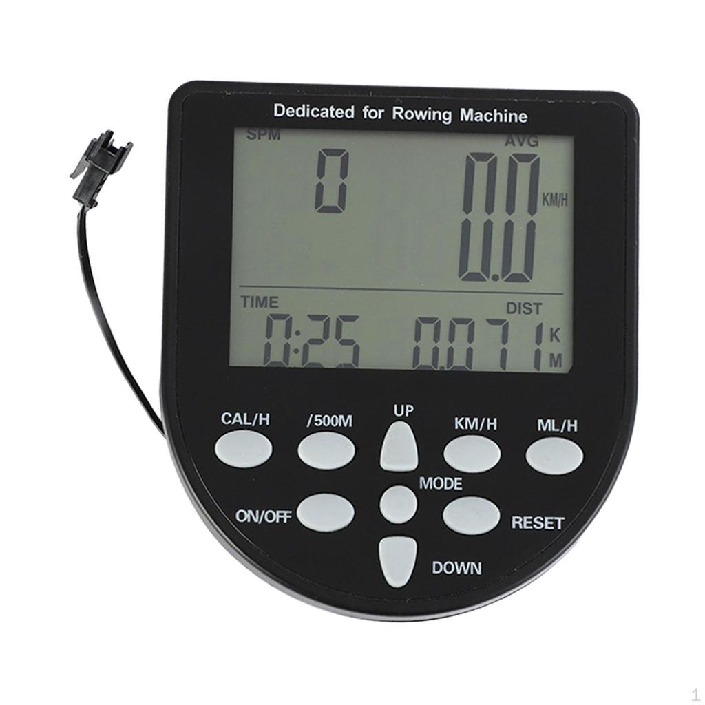 Water Resistance Rowing Machine Counter Speedometer Lightweight LCD Display Monitor Timer for