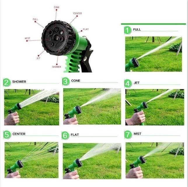 Furtunuri de apă flexibile extensibile de 25-200 ft Pistol de pulverizare pentru udare țevi pentru accesorii de grădină pentru mașini