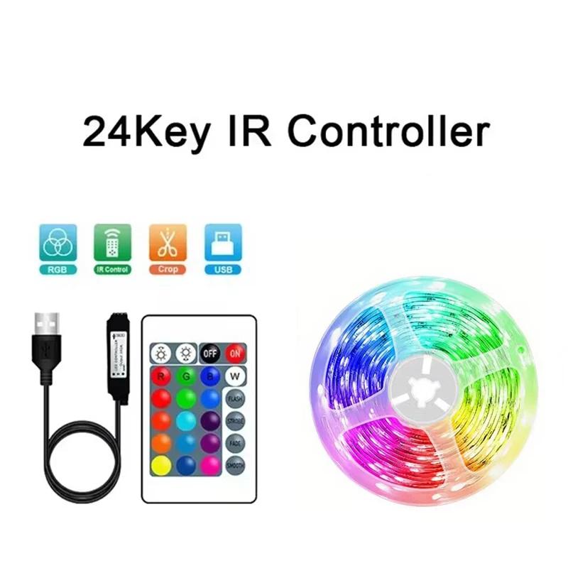 

Светодиодная лента USB RGB 5050 1-40 м, меняющая цвет, управление через приложение Bluetooth, светодиодная лампа, диодная лента для декора комнаты, подсветка телевизора 40M