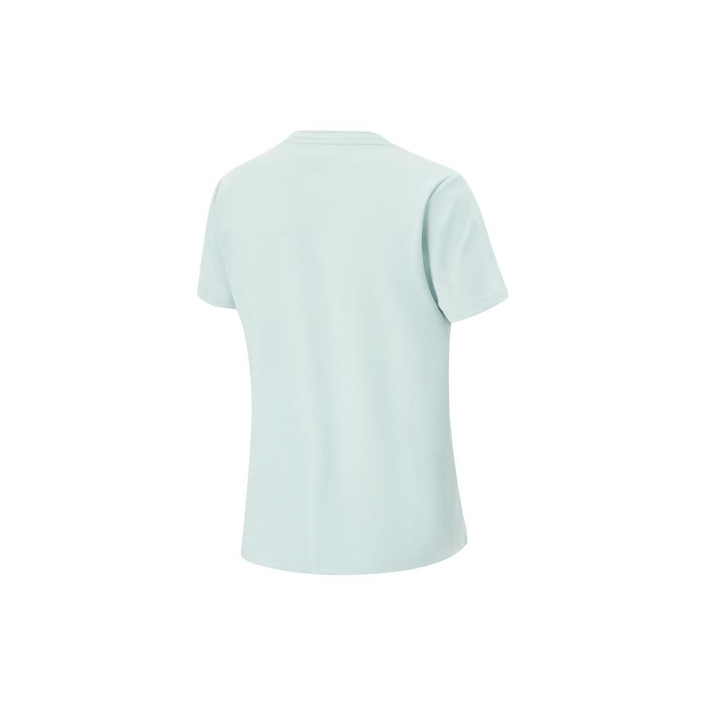 Li-Ning Cooling Tea T Quick-Dry Cool Solid Color Round Neck Sports Casual Knitted Short Sleeve T-Shirt Women Tops Light-Green ATSU632-4