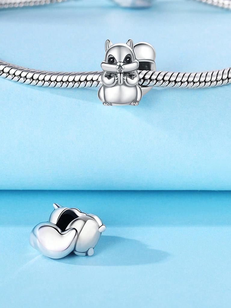 Charms Plata Little Bear Squirrel Lucky Cat Beads Charm Copper Plated Fit Charms Original Bracelet For Jewelry Making Diy Charm