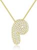 Stainless Steel Bubble Letter Initial Pendant Chunky Women Personality Jewelry Zircon Gold Plated Balloon 26 Letter Necklaces