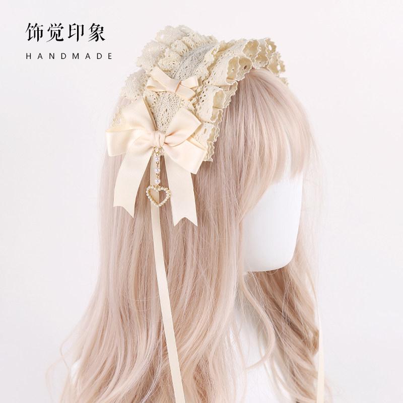 Lolita Headress Japanese Sweet Daily Girl Headband Original Handmade Lolita Headband Lace Hair Accessories
