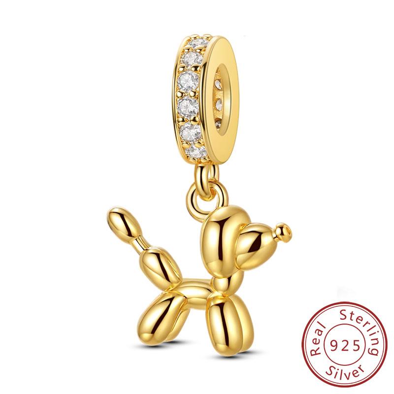 Original Charms Beads Copper Golden Bow Leopard Cat Dog Sunflower Beads Fit Pendant Bracelet Women Jewelry Gift