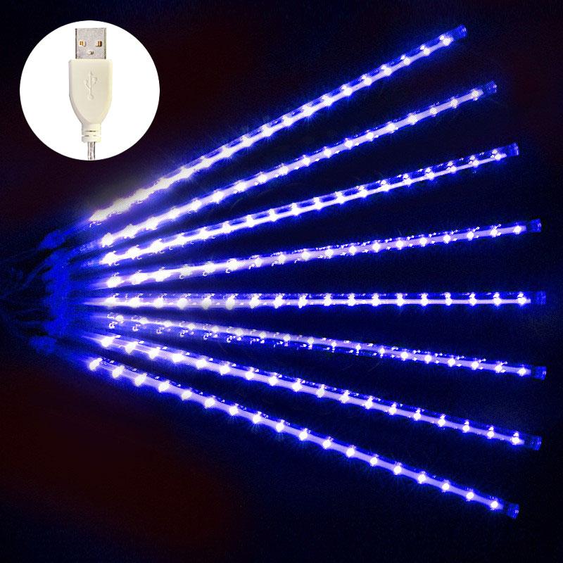 

30СМ 50СМ Гирлянда Светодиодная Метеоритный Дождь USB/Вилка ЕС Сказочная Гирлянда Лампа Для Свадьбы Кемпинга Вечеринки Украшения Комнаты 30CM-8Tubes