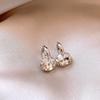 Exquisite Silver Color Oval Zircon Crystal Earrings for Women Girls Unique Jewelry Luxury Sensation Minimalist Ear Accessories