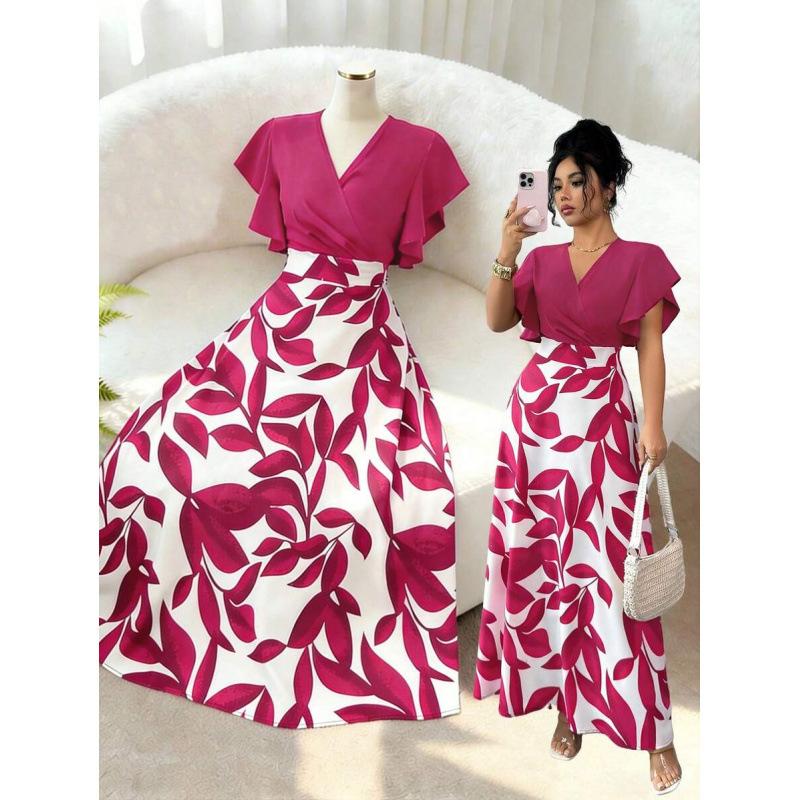Europe, America 2026 summer new exquisite elegant design flying sleeves slim long dress women